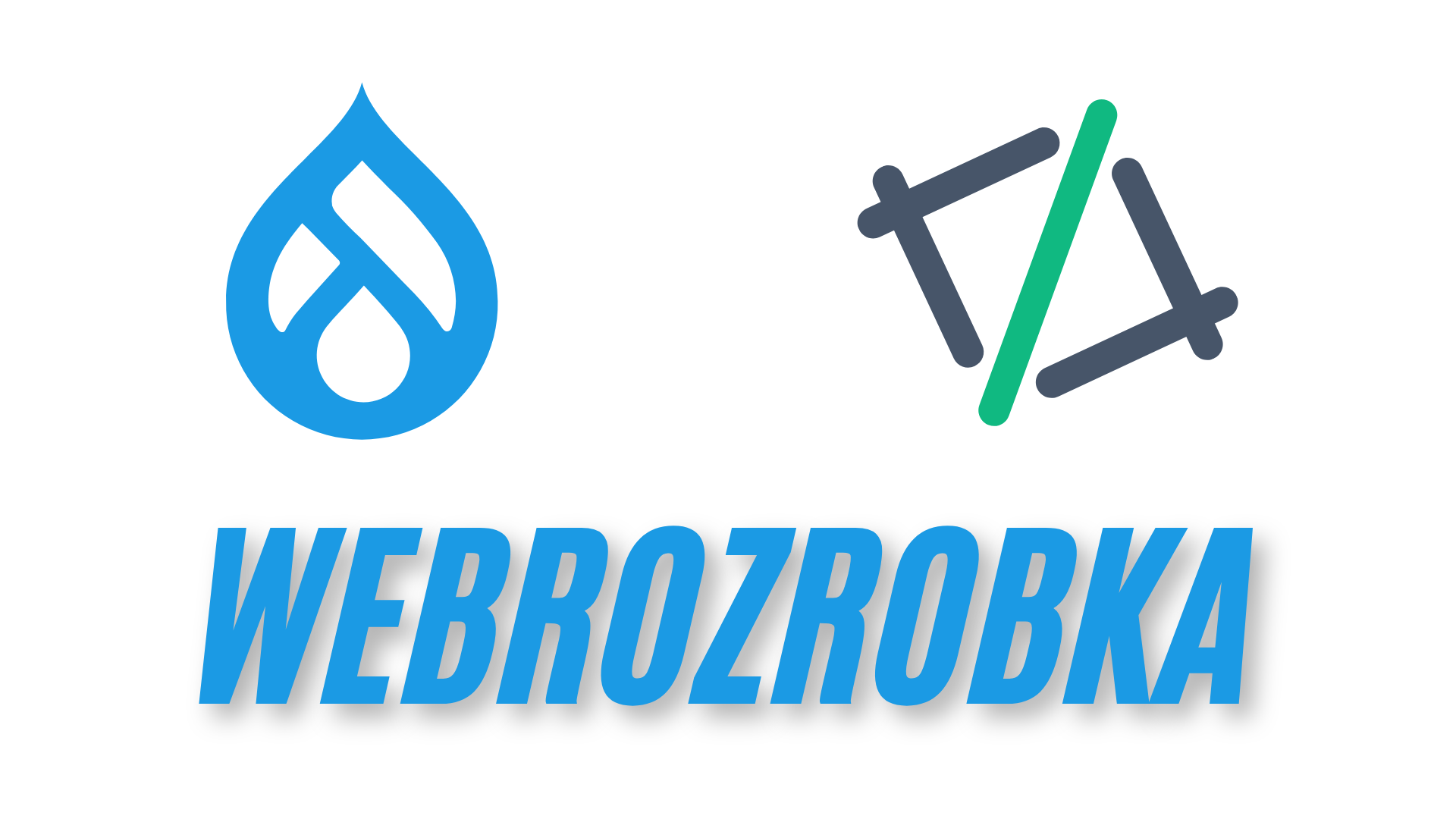 Назва сайту, Webrozrobka та два логотипи, Drupal та Webrozrobka