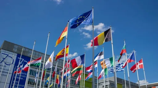 Flags of European Union Countries.